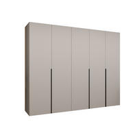 DREHTÜRENSCHRANK 202/250/52 5-türig - Kaschmir/Schwarz, Holz (250/202/52cm) - Abiks Möbel