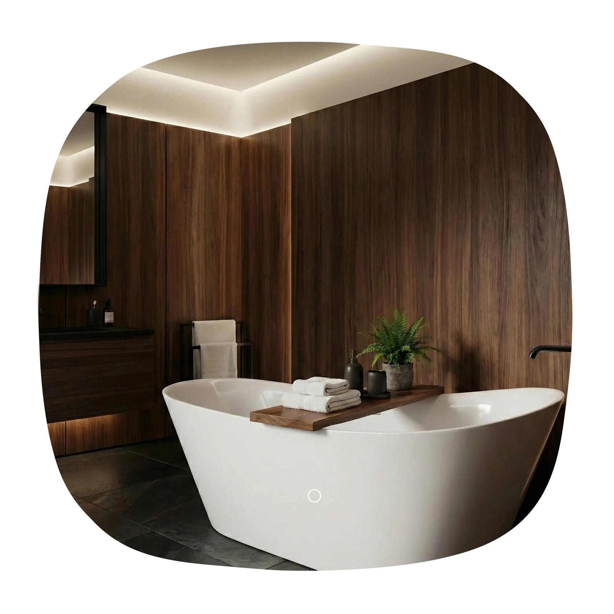 SPIEGEL Rea Led 70x70cm Top - Transparent, Glas (70/2/70cm) - REA