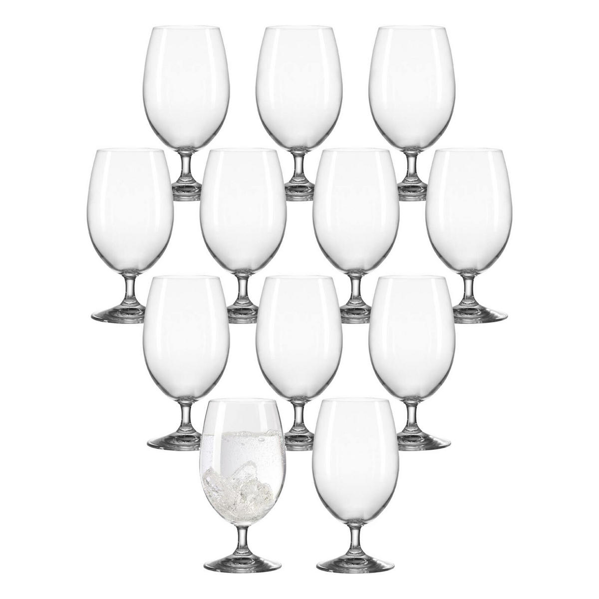 WASSERGLAS Daily transparent 370 ml 12er Set - Transparent, Glas (0.37L) - Leonardo Living