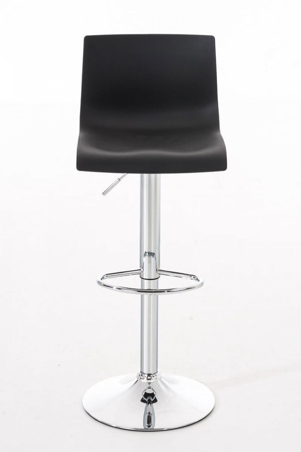 BARHOCKER Kunststoff schwarz - Chromfarben/Schwarz, Kunststoff/Metall (39/84/36cm) - CLP