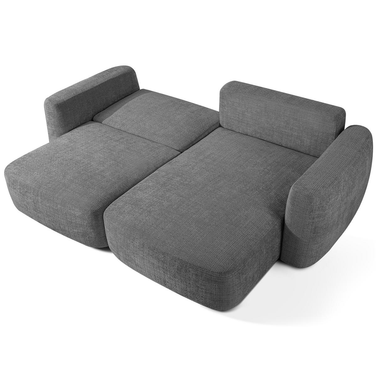 ECKSOFA rechts ELOSA - Dunkelgrau, Holz/Textil (245/165cm) - KONSIMO®