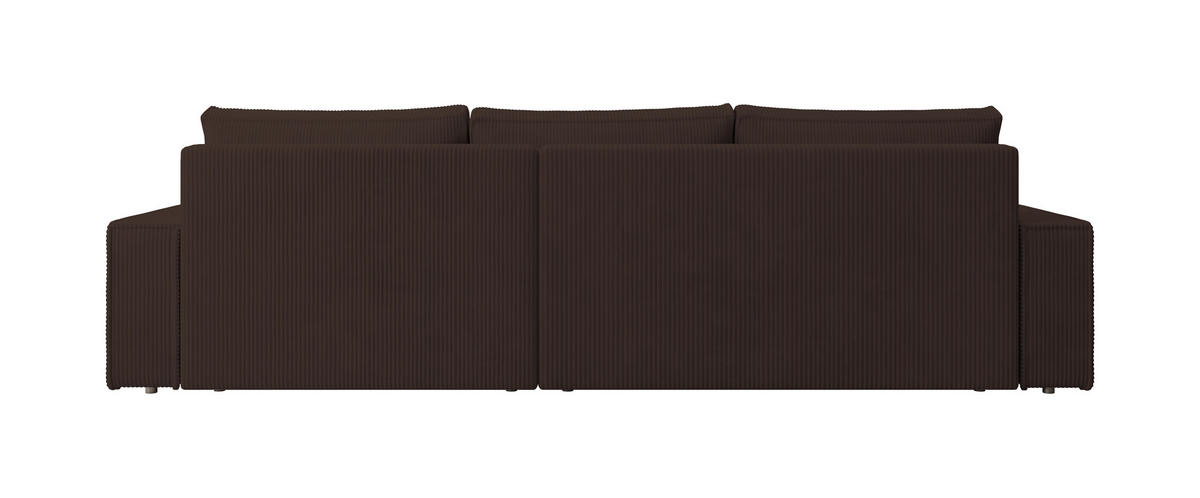 ECKSOFA Alice mit Bettkasten und Schlaffunktion, Cordstoff in L-Form - Braun, Textil (289/184cm)