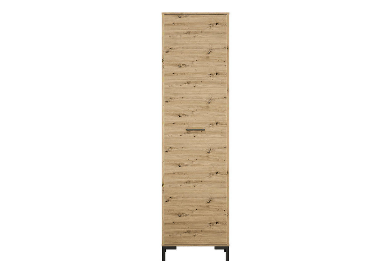 KLEIDERSCHRANK – 55 cm – Nevio – Schwarz / Eichefarben – KL-033 - Eichefarben/Schwarz, Holzwerkstoff (55/200/34cm) - hi-markt