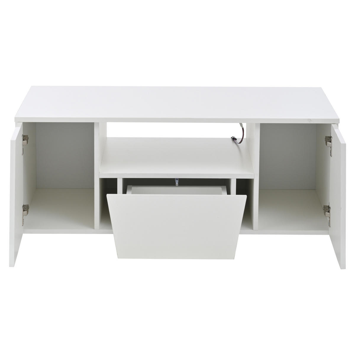 COUCHTISCH DE-098 LED Weiß - Weiß, Holzwerkstoff (50/100/40cm) - ComfortXL