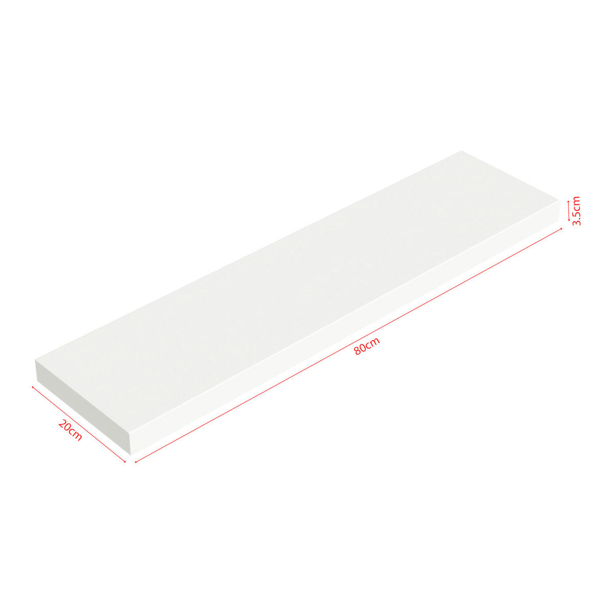 WANDREGAL-SET 3 TLG. Stranda - Weiß, Holzwerkstoff/Metall (20/4/80cm) - [en.casa]