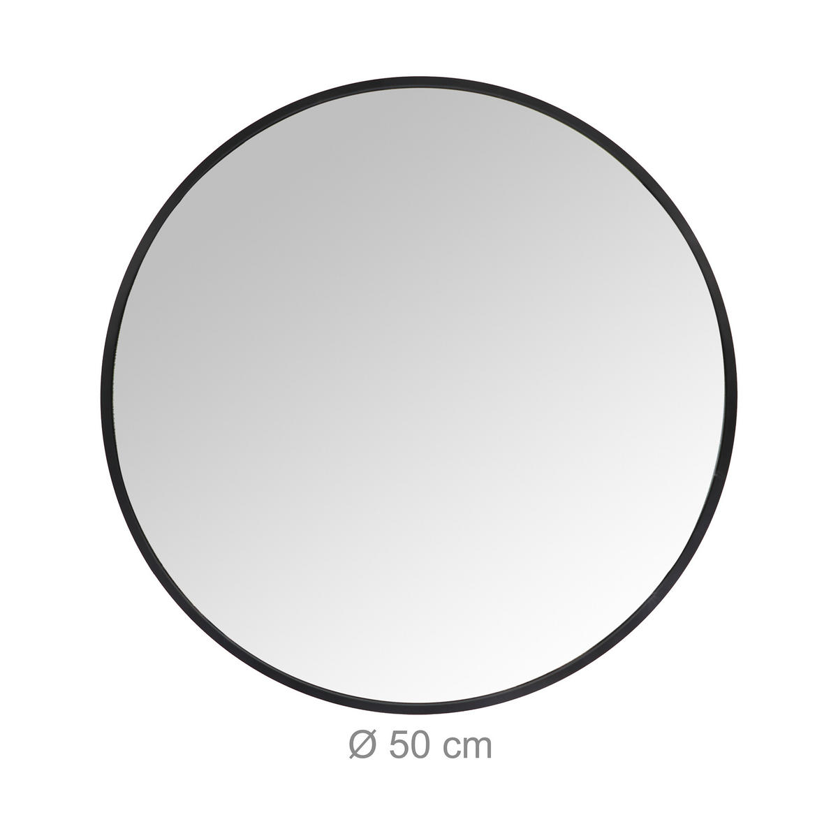 SPIEGEL - Schwarz, Glas/Metall (50/50/3cm) - Relaxdays