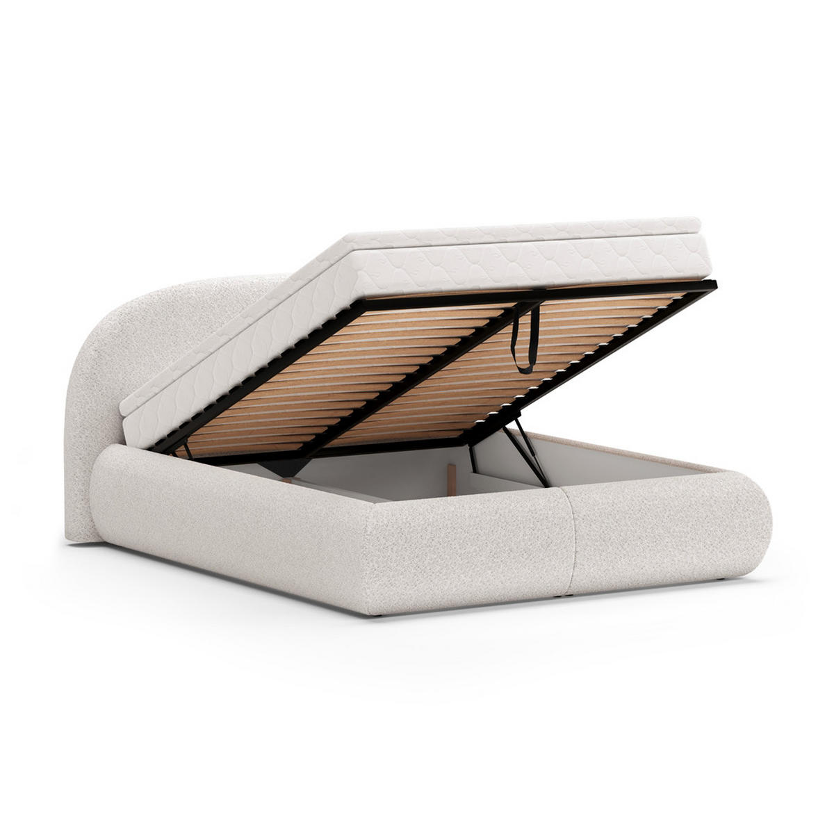 POLSTERBETT Motti mit Matratze und Topper, 180x200 cm, Dunkelgrau - Dunkelgrau, Textil (180/200cm) - Beautysofa