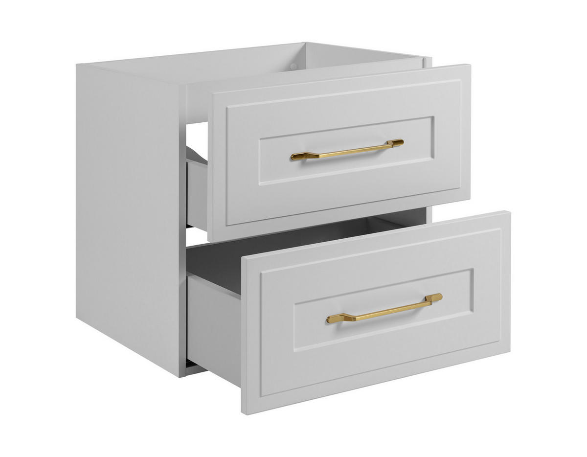 WASCHBECKUNTERSCHRANK CLASSIC 80 cm mit Arbeitsplatte Farbe: Eichen Craft mit einer mattweißen Platte - Eichefarben/Weiß, Holzwerkstoff (80/58/46cm) - Rodan