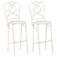 GARTEN-BARHOCKER 2er-Set Hellbeige Trieste - Beige, Metall (44/120/38cm) - Beliani