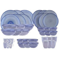 KOMPLETTSERVICE Pattern - 42er-Set - Dunkelblau - Blau, Keramik (1/1/1cm) - Björn