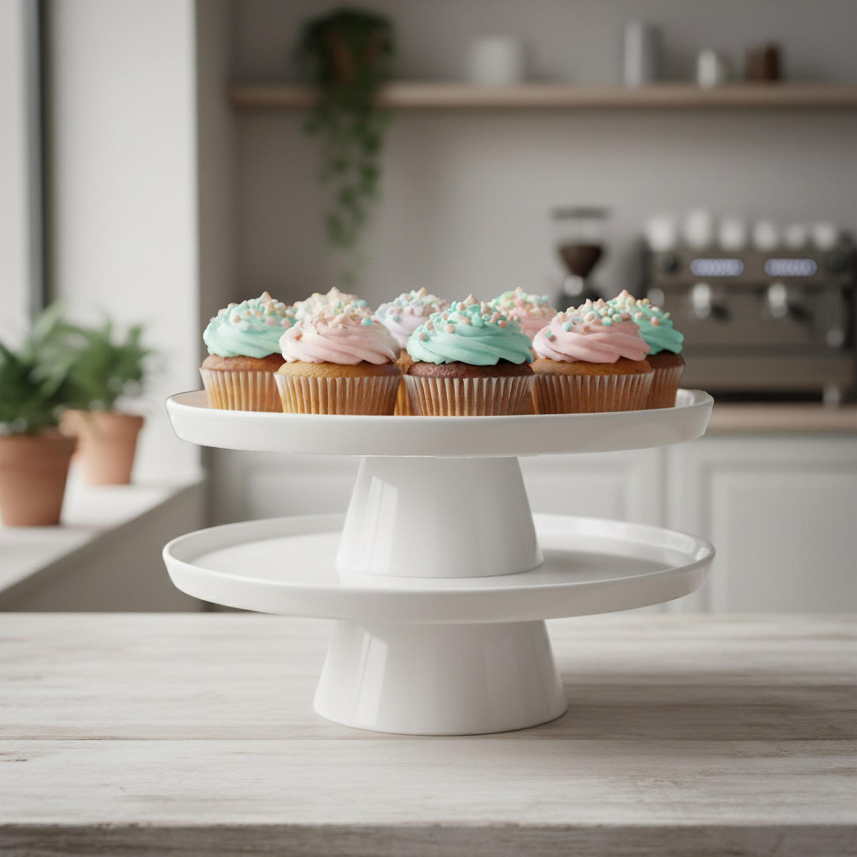 TORTENPLATTE - Weiß, Keramik (32/10/32cm) - Relaxdays