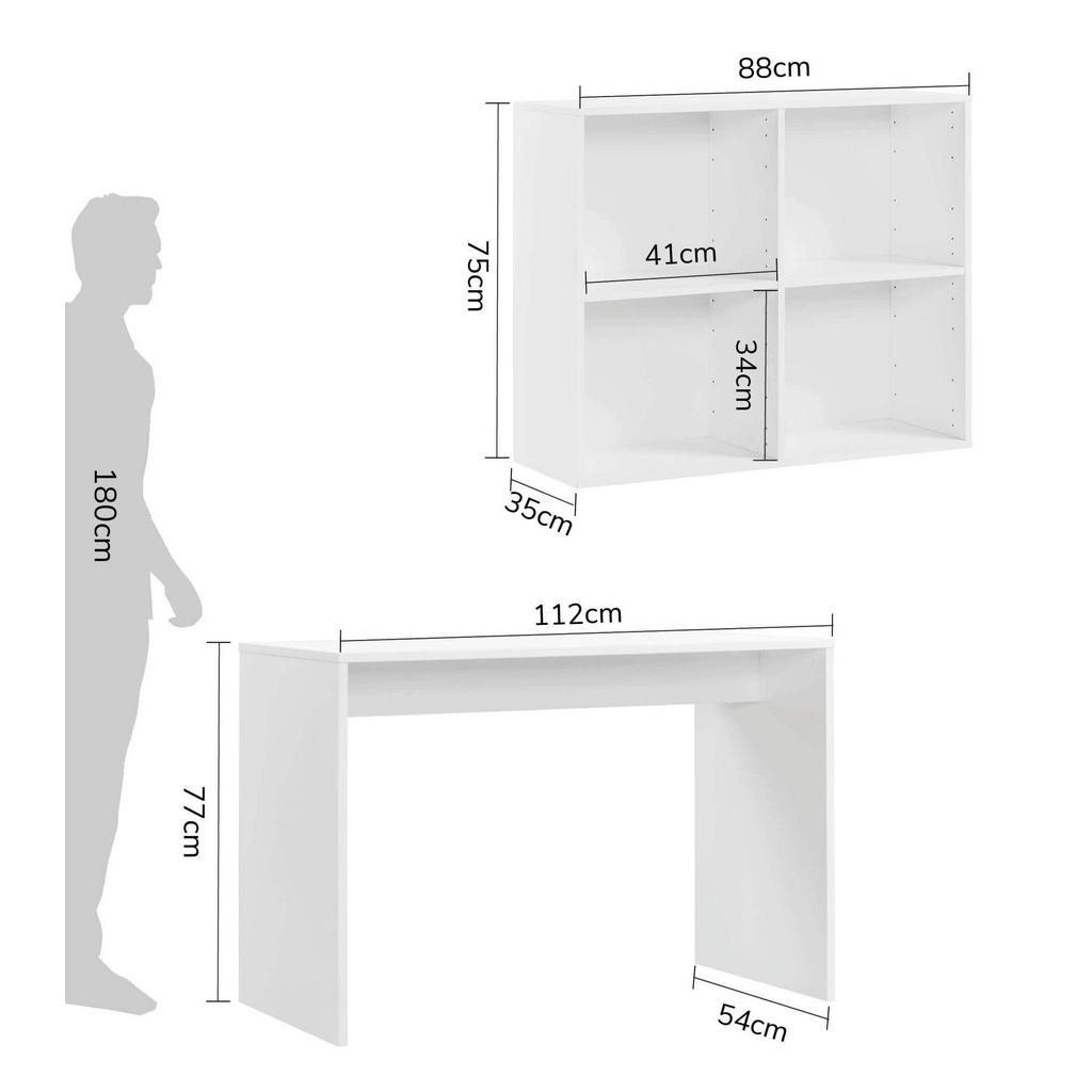 Thumbnail - Mokebo Schreibtisch, Weiß, Holzwerkstoff, 112x77x54 cm, Arbeitszimmer, Schreibtische, Bürotische