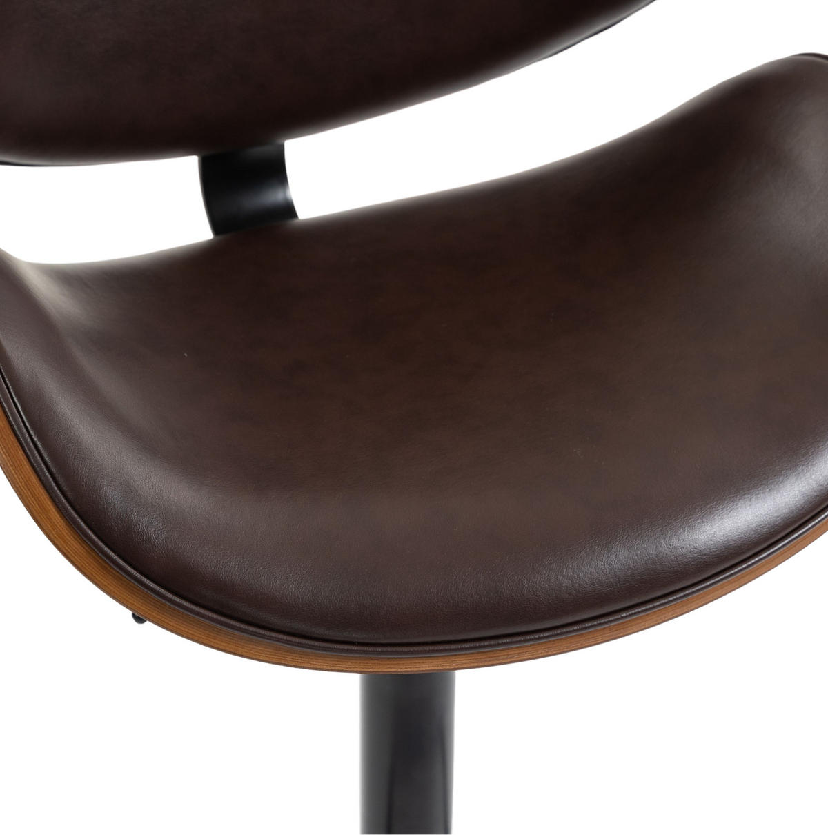 BARHOCKER drehbar höhenverstellbar 2er-Set PU-Leder Braun - Braun, Metall (50/93/51cm) - Meubliv