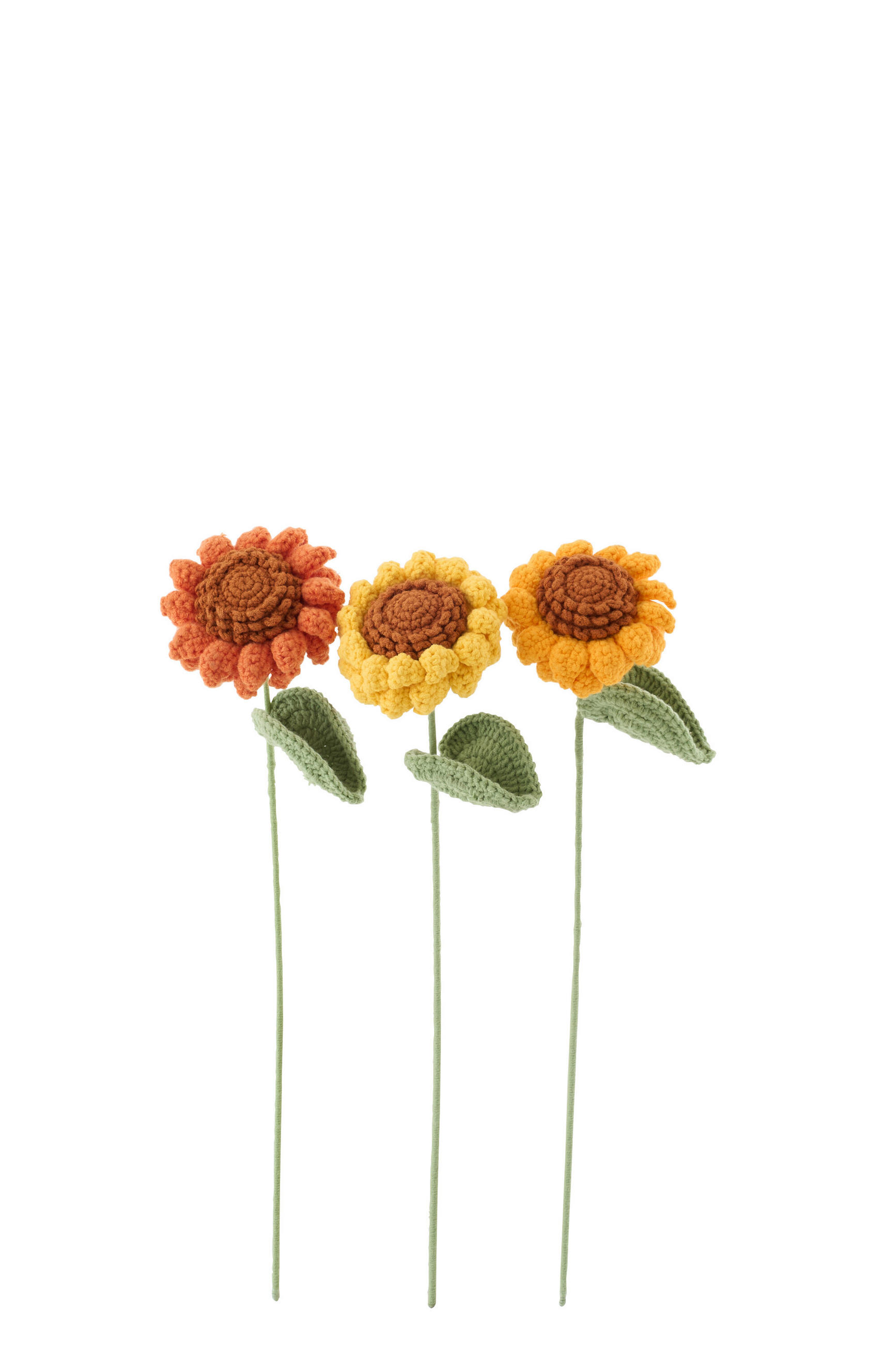 DEKOOBJEKT SONNENBLUME HAKEN Gelb - Orange, Textil (9/41/9cm) - J-Line