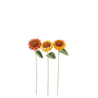 DEKOOBJEKT SONNENBLUME HAKEN Gelb - Orange, Textil (9/41/9cm) - J-Line