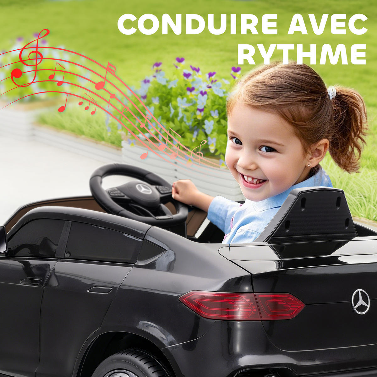 ELEKTRO-KINDERAUTO DE-13076 Sanftanlauf Schwarz - Schwarz, Kunststoff (105/68/50cm) - ComfortXL