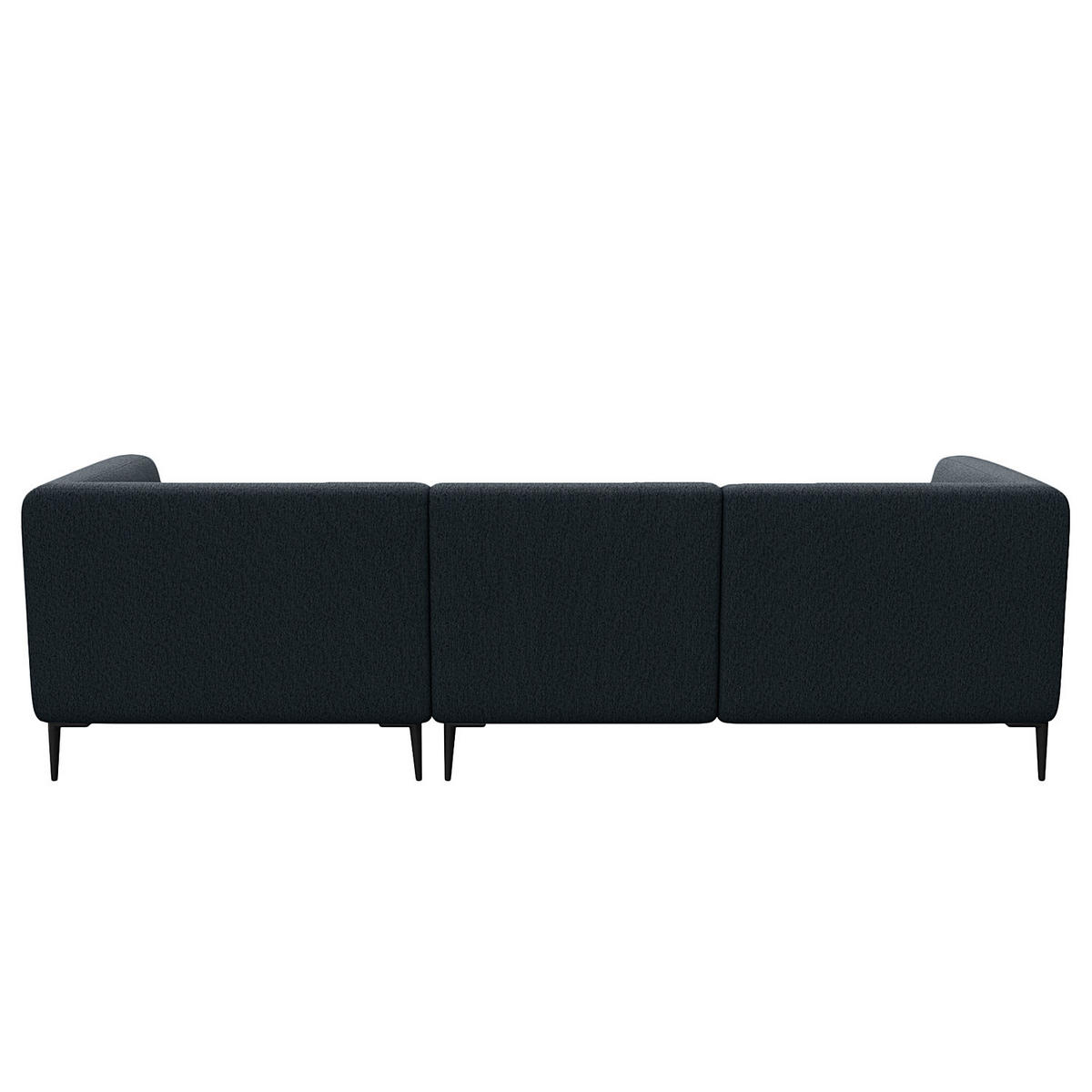 2,5-SITZER ECKSOFA mit Longchair - Schwarz/Grau, Textil/Metall (271/148cm) - home24