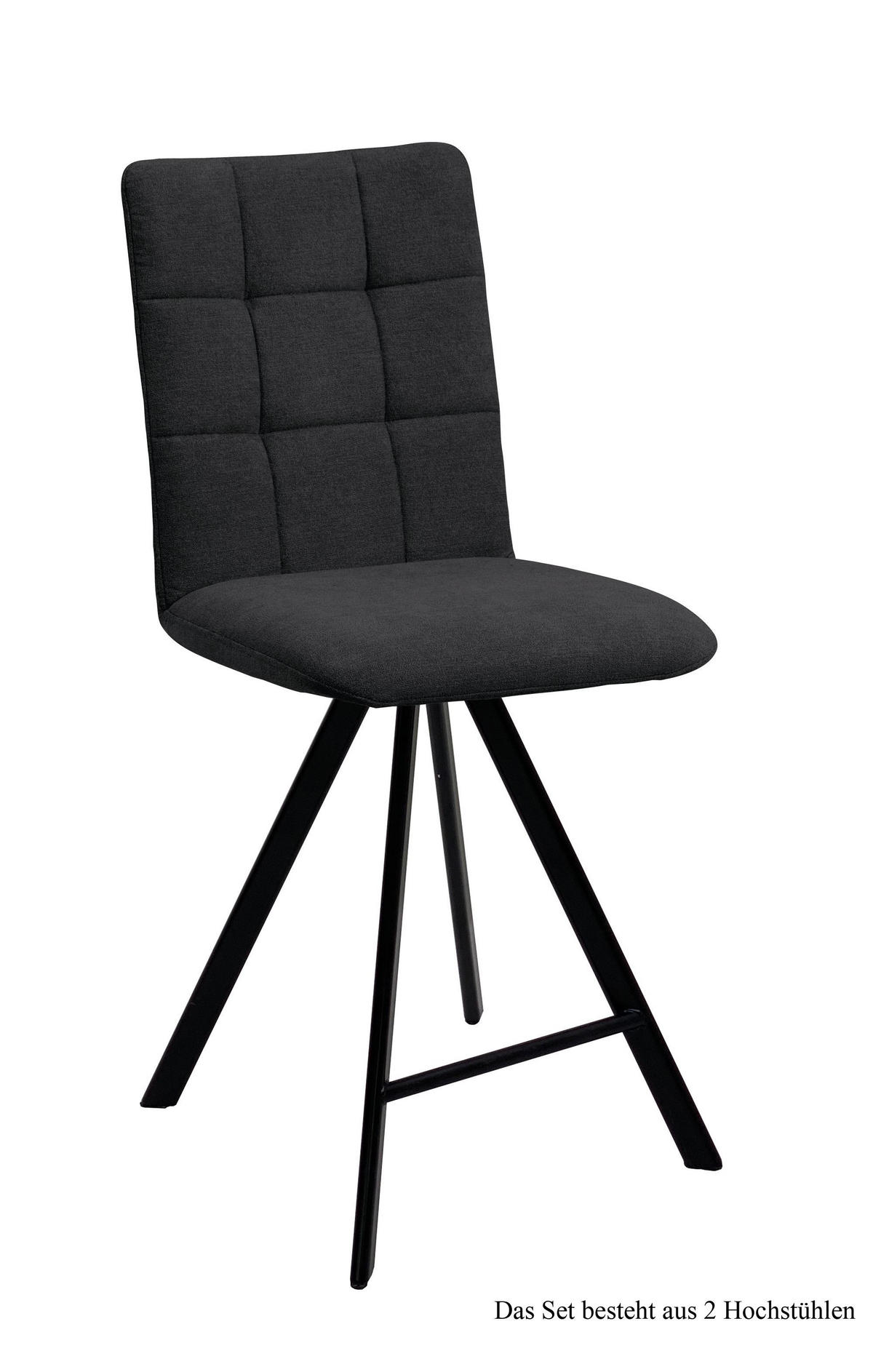 THEKENSTUHL (2er-Set) Delcina 47x108x60 Schwarz/Anthrazit - Anthrazit/Schwarz, Kunststoff (60/108/47cm) - 58aufmkessel