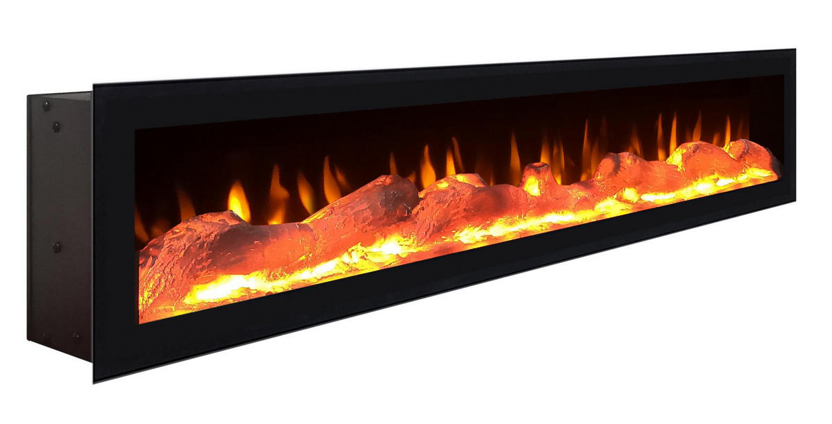 ELEKTROKAMIN LED, Hängend, schwarz, 102/35/45cm - Schwarz, Holzwerkstoff (102/45/35cm) - Skraut Home