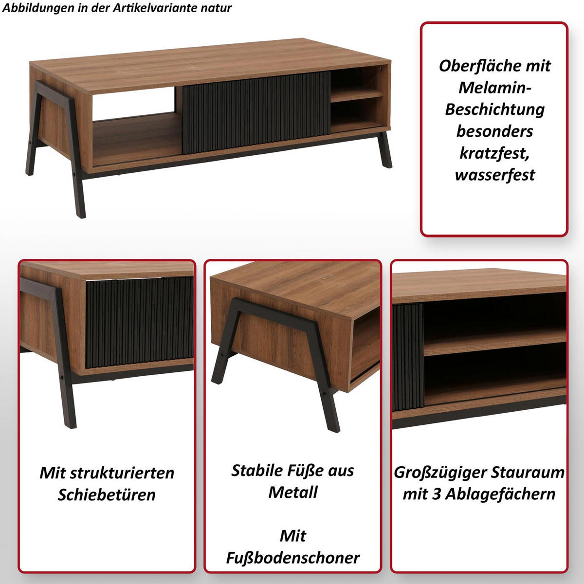 COUCHTISCH Braun - Braun, Holz (60/120/42cm) - MCW