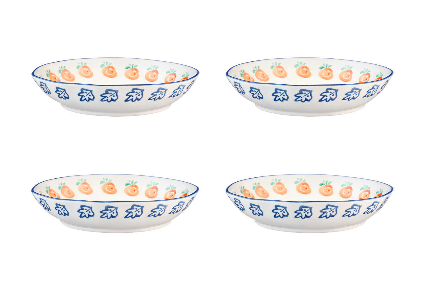 TIEFER Teller Napoli Ø21,5cm - 4er-Set - Zitrusfrucht - Weiß, Keramik (21.5cm) - Björn