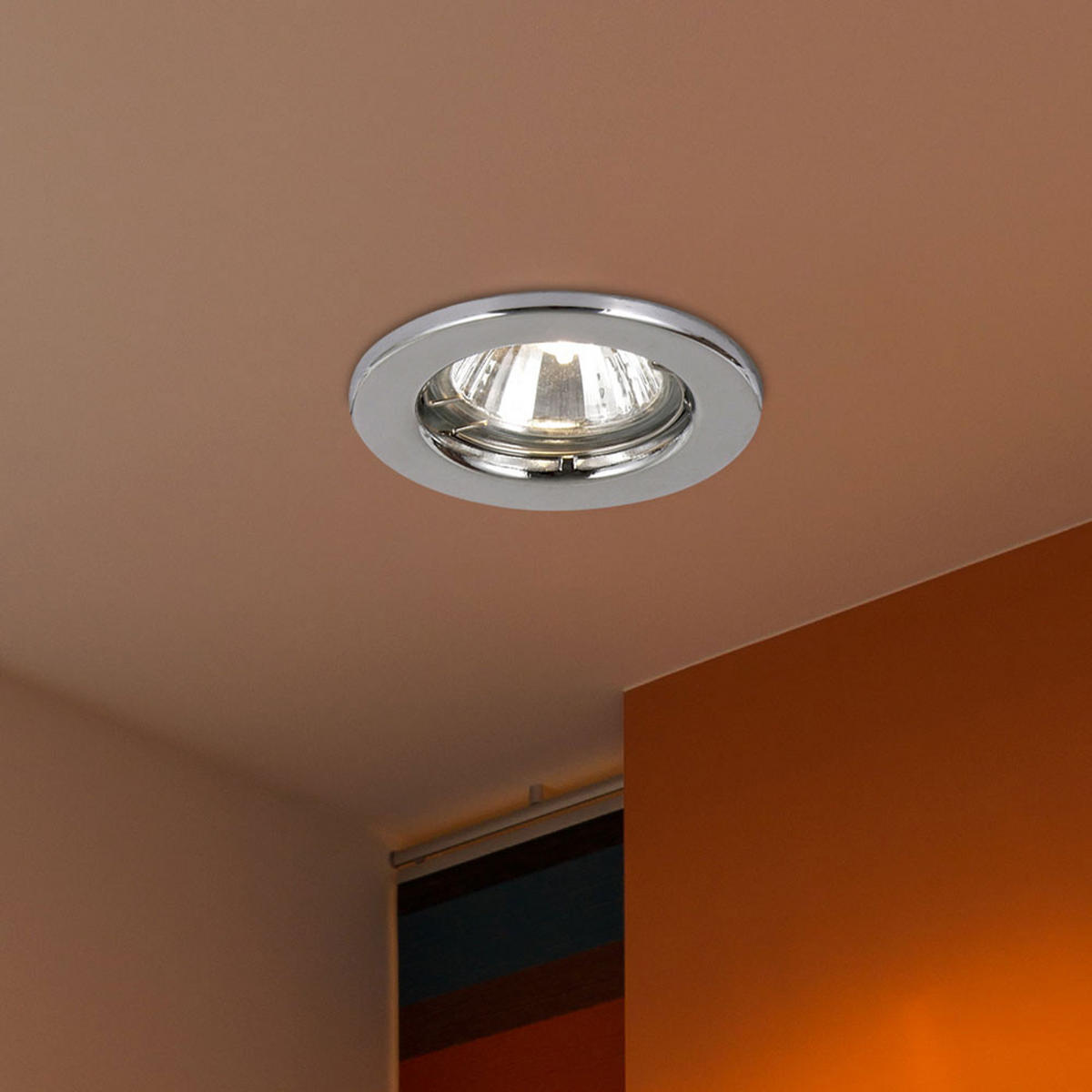 LED EINBAUSTRAHLER Metall Chrom Silber rund 3er Set - Silberfarben, Metall (8/8/13cm) - Globo Lighting