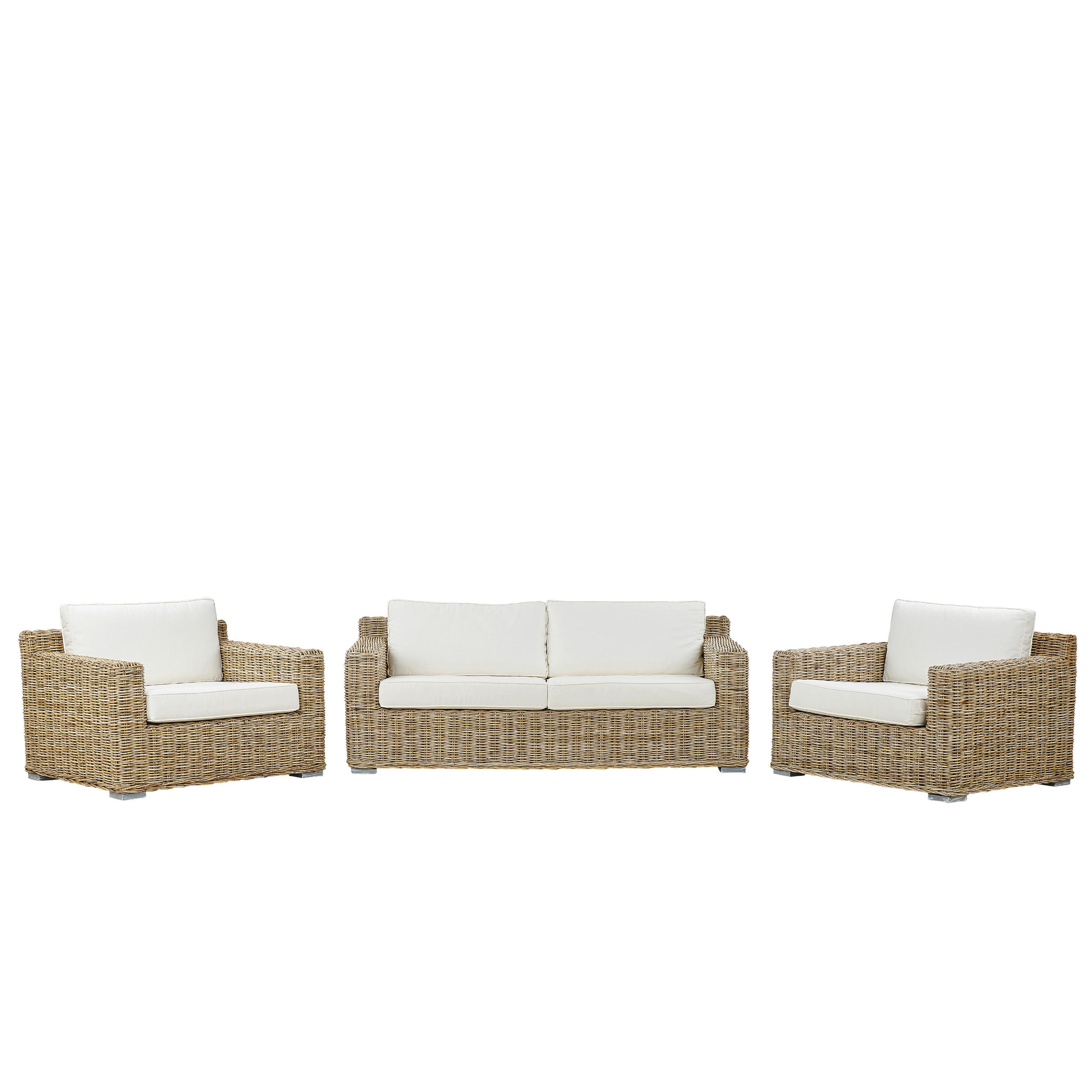 LOUNGE-SET 4-Sitzer natürlich Ardea - Naturfarben, Naturmaterialien - Beliani