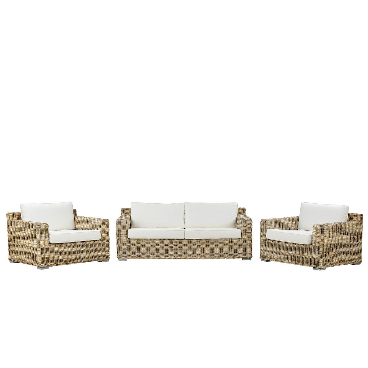 LOUNGE-SET 4-Sitzer natürlich Ardea - Naturfarben, Naturmaterialien - Beliani