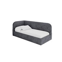 EINZELLBETT Jugendbett mit Bettkasten, Rechts - ELRY 100x200 Dunkelgrau - Titanfarben, Holzwerkstoff/Textil (100/200cm) - ALTDECOR