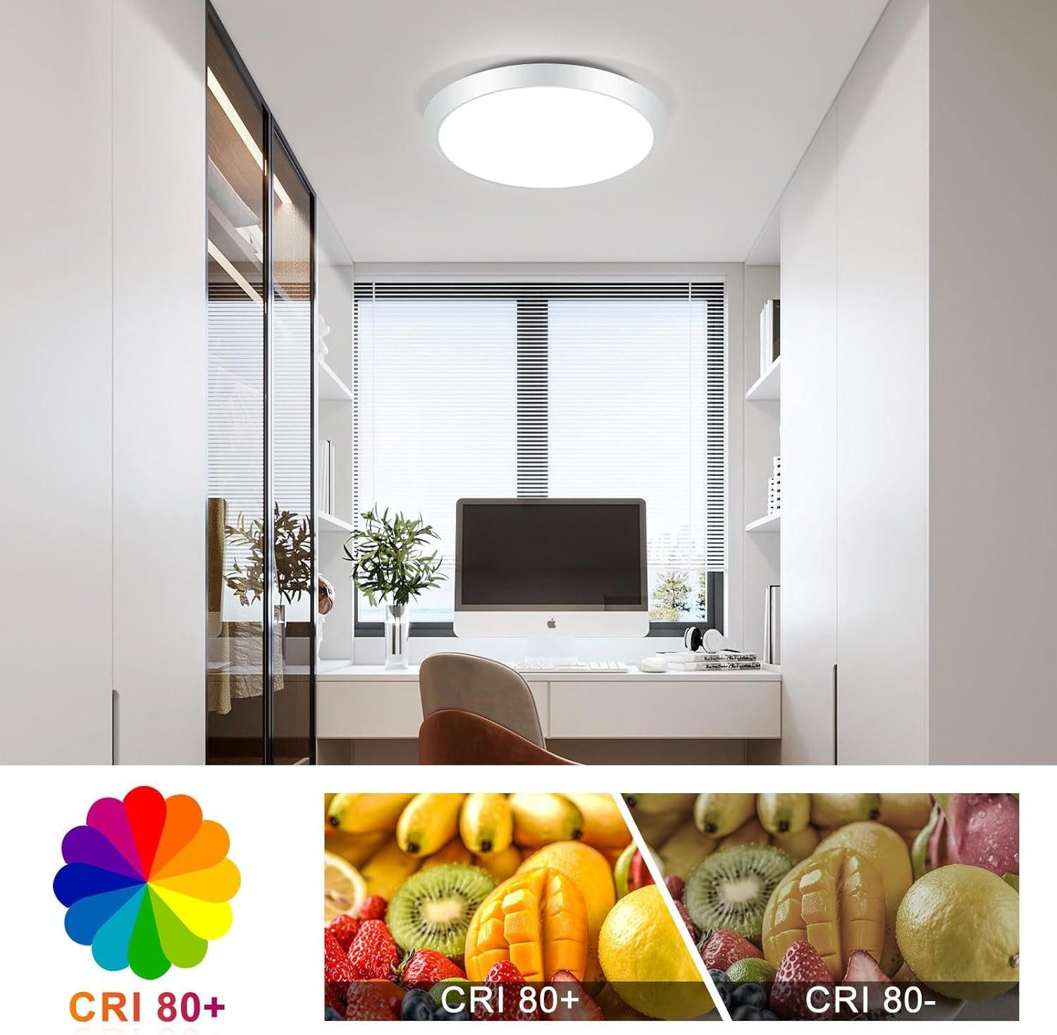 Nettlife Led-Deckenleuchte Weiß 30x4x30 cm