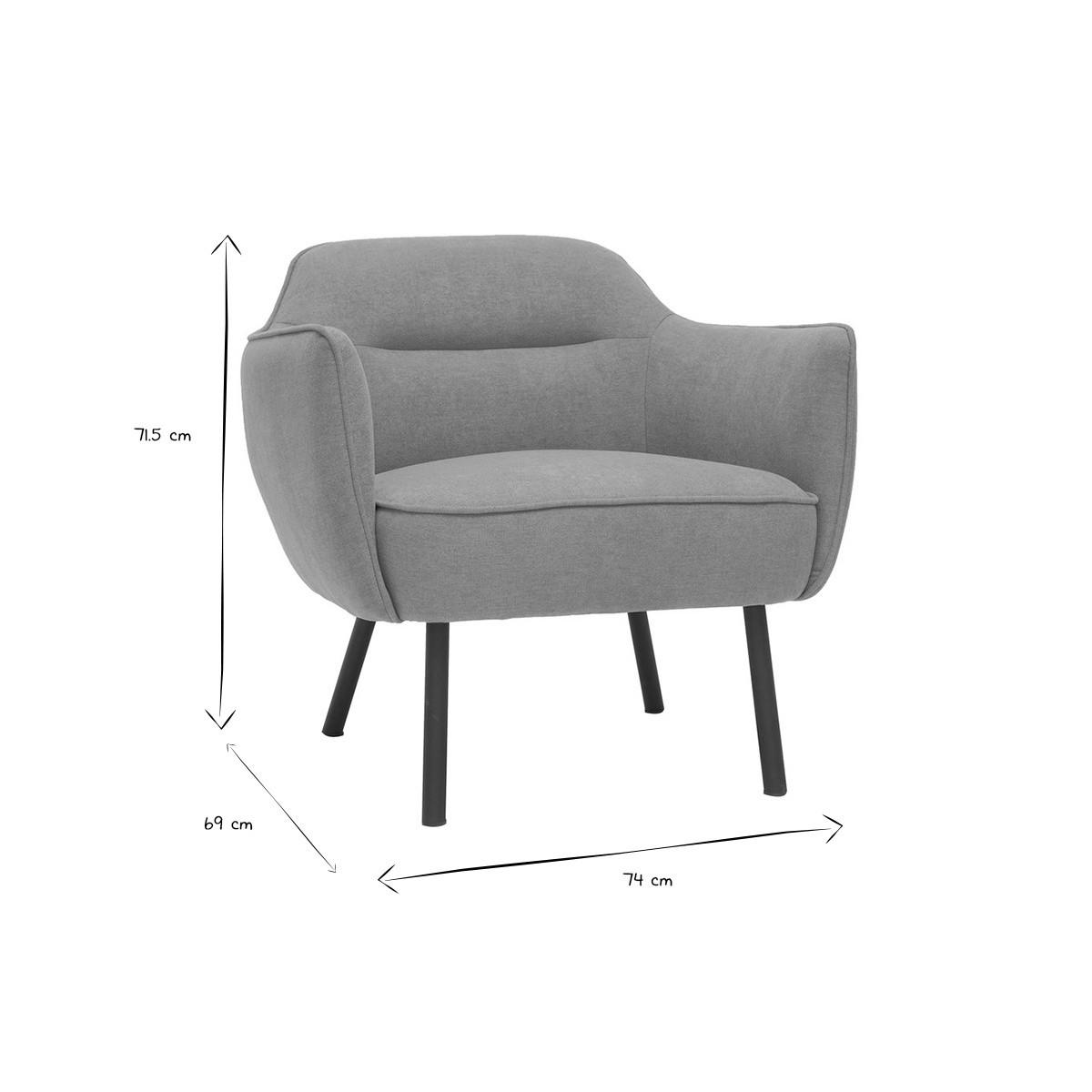 STOFFSESSEL Design Senfgelb Samteffekt LAURENS - Gelb, Textil (72/70/74cm) - Miliboo