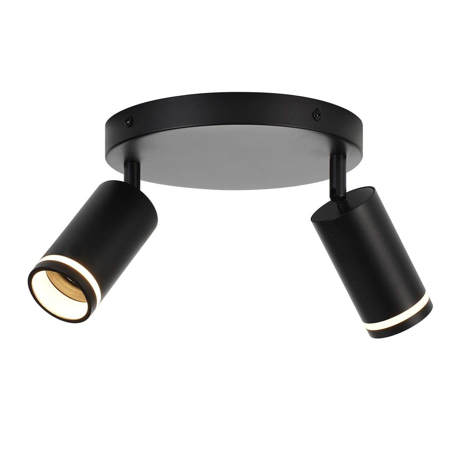 STRAHLER Heilbronn 2-flammig 20/20/17 cm - Schwarz, Metall (20/20/17cm) - Nettlife