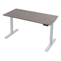 SCHREIBTISCH Elektrisch höhenverstellbarer Schreibtisch Y-Line Sichtbeton Anthrazit Weißaluminium 140/70/62-127cm - Schieferfarben/Weiß Hochglanz, Holzwerkstoff/Metall (70/140/127cm) - ASSMANN