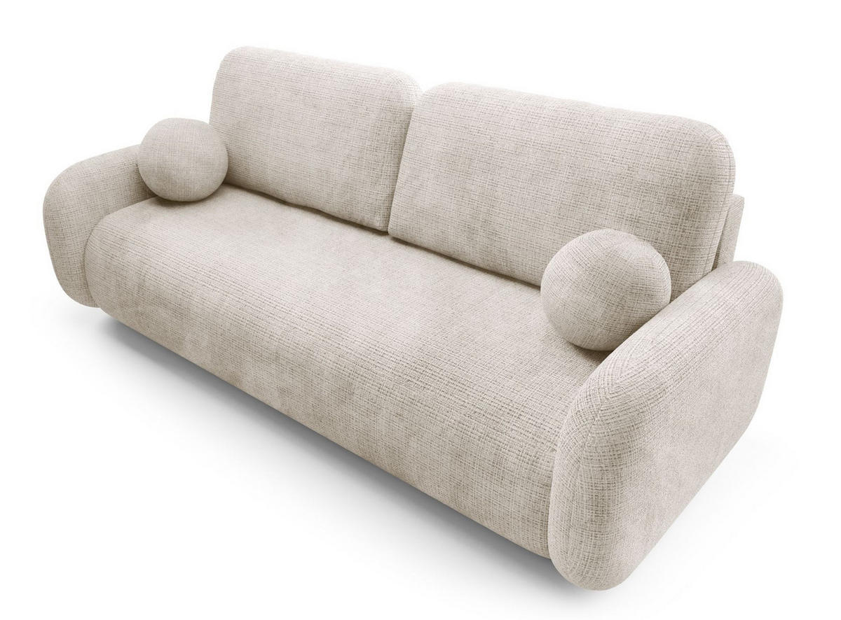 SOFA Beige LEON Mit Schlaffunktion Cremona 14 - Beige, Textil (220/90/92cm) - Sepro Meble