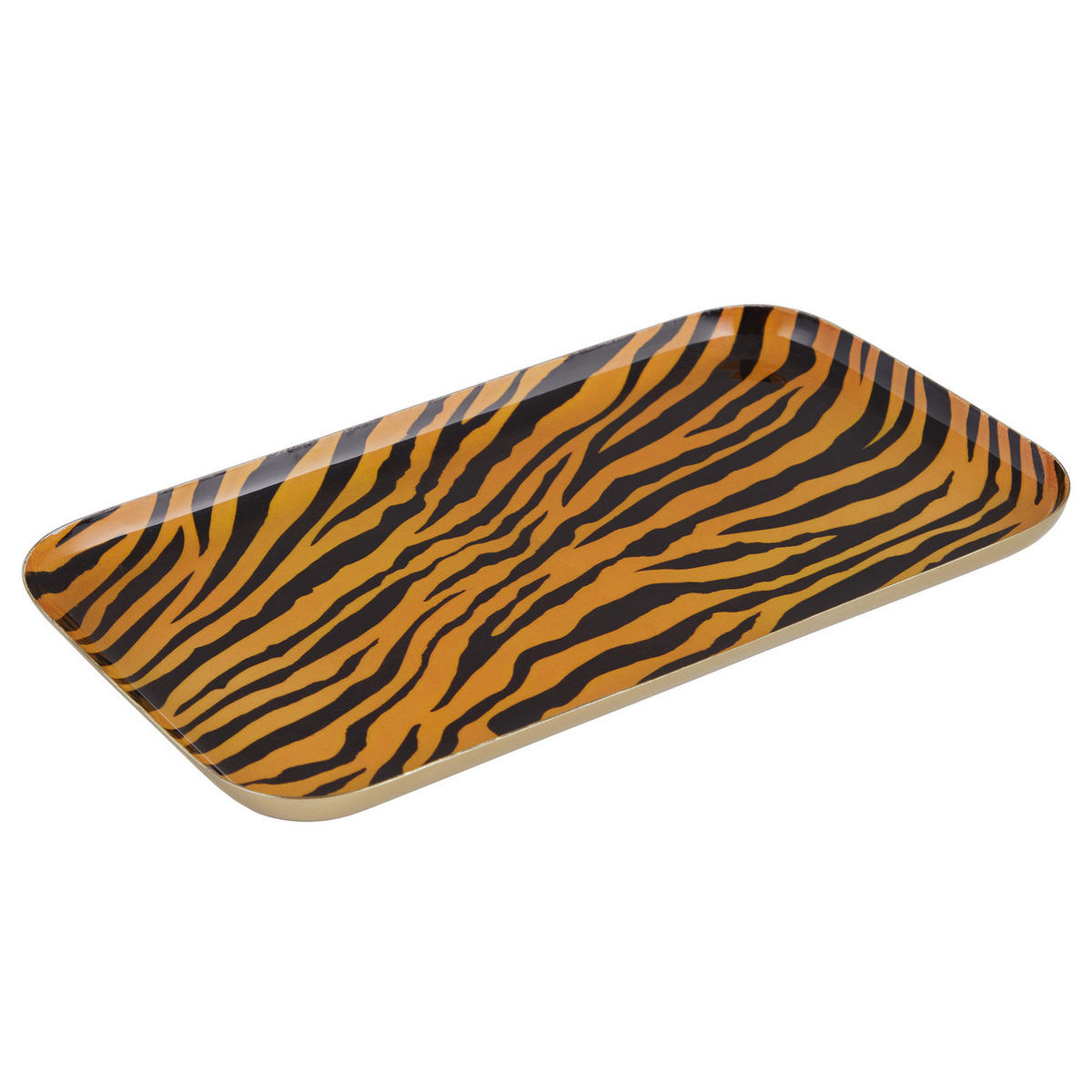 DEKOTABLETT Monteverde Tiger 13x21cm - Schwarz, Metall (1.3cm) - Butlers