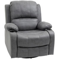 RELAXSESSEL Fernsehsessel mit Liegefunktion, Ruhesessel mit Wippfunktion, Grau - Grau, Textil (95/102/87cm) - HOMCOM
