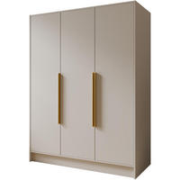 DREHTÜRENSCHRANK Pavia ohne Spiegel, Kaschmir mit goldenen Griffen, 150 cm - Kaschmir/Goldfarben, Holzwerkstoff (150/200/51cm) - Beautysofa