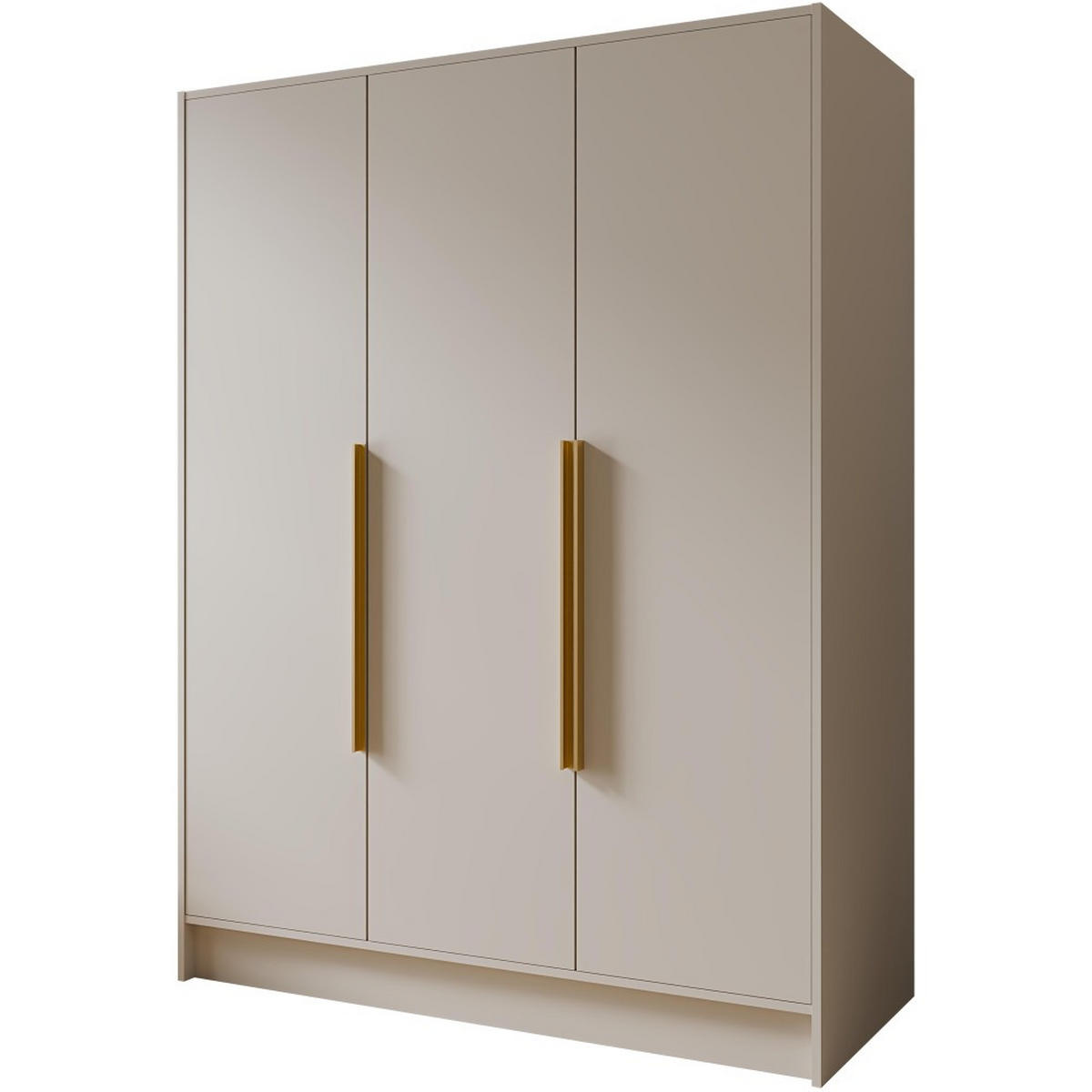 DREHTÜRENSCHRANK Pavia ohne Spiegel, Kaschmir mit goldenen Griffen, 150 cm - Kaschmir/Goldfarben, Holzwerkstoff (150/200/51cm) - Beautysofa