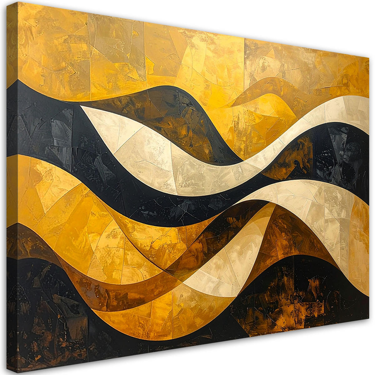 LEINWANDBILD 3D und geometrisch 120x80cm - Gelb, Textil (120/80cm) - Feeby