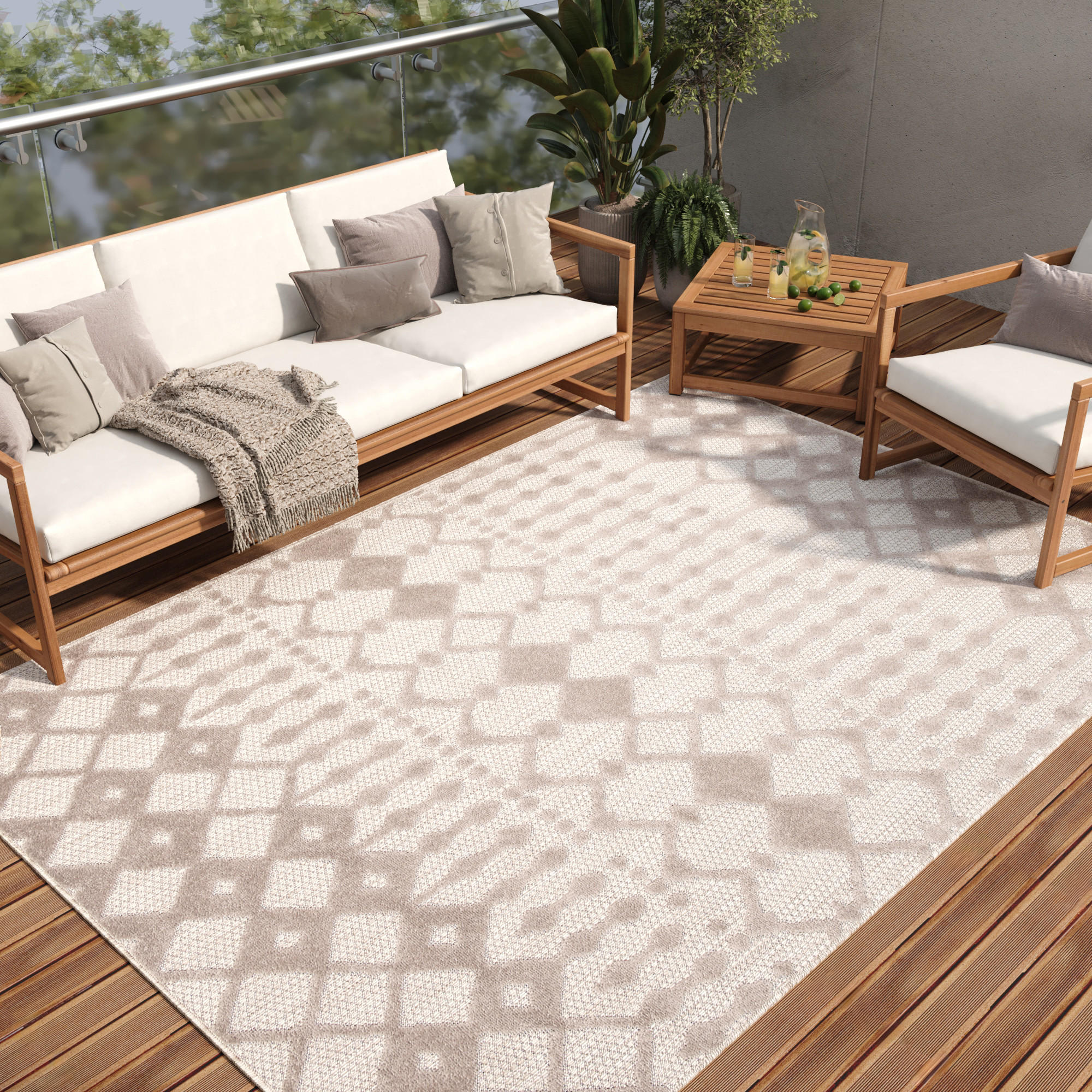 TEPPICH PATIO Grau 160/220 cm - Grau, Kunststoff (160/220cm) - Tapiso