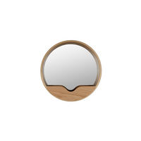 WANDSPIEGEL Round 40 cm - Braun, Holzwerkstoff (40/40/8cm) - Zuiver