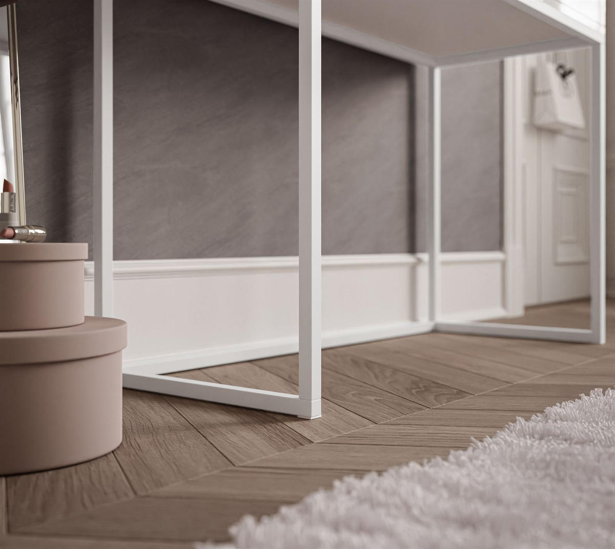 SCHMINKTISCH BLANCO LOFT ELITE mit Spiegel und Beleuchtung Schwarz Hochglanz Kristallgriff - Schwarz Hochglanz/Weiß, Holzwerkstoff (100/146/42cm) - Lookway