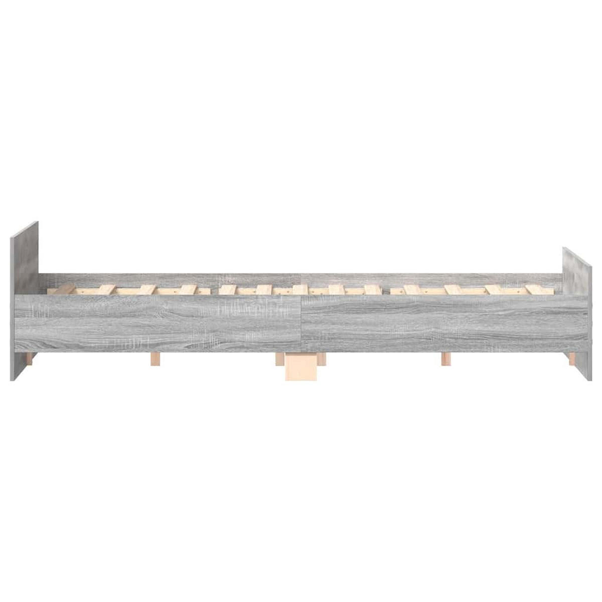 BETTGESTELL Mit Kopf- Und Fussteil Grau Sonoma 180/200 Cm - Grau, Holzwerkstoff (180/200cm) - vidaXL