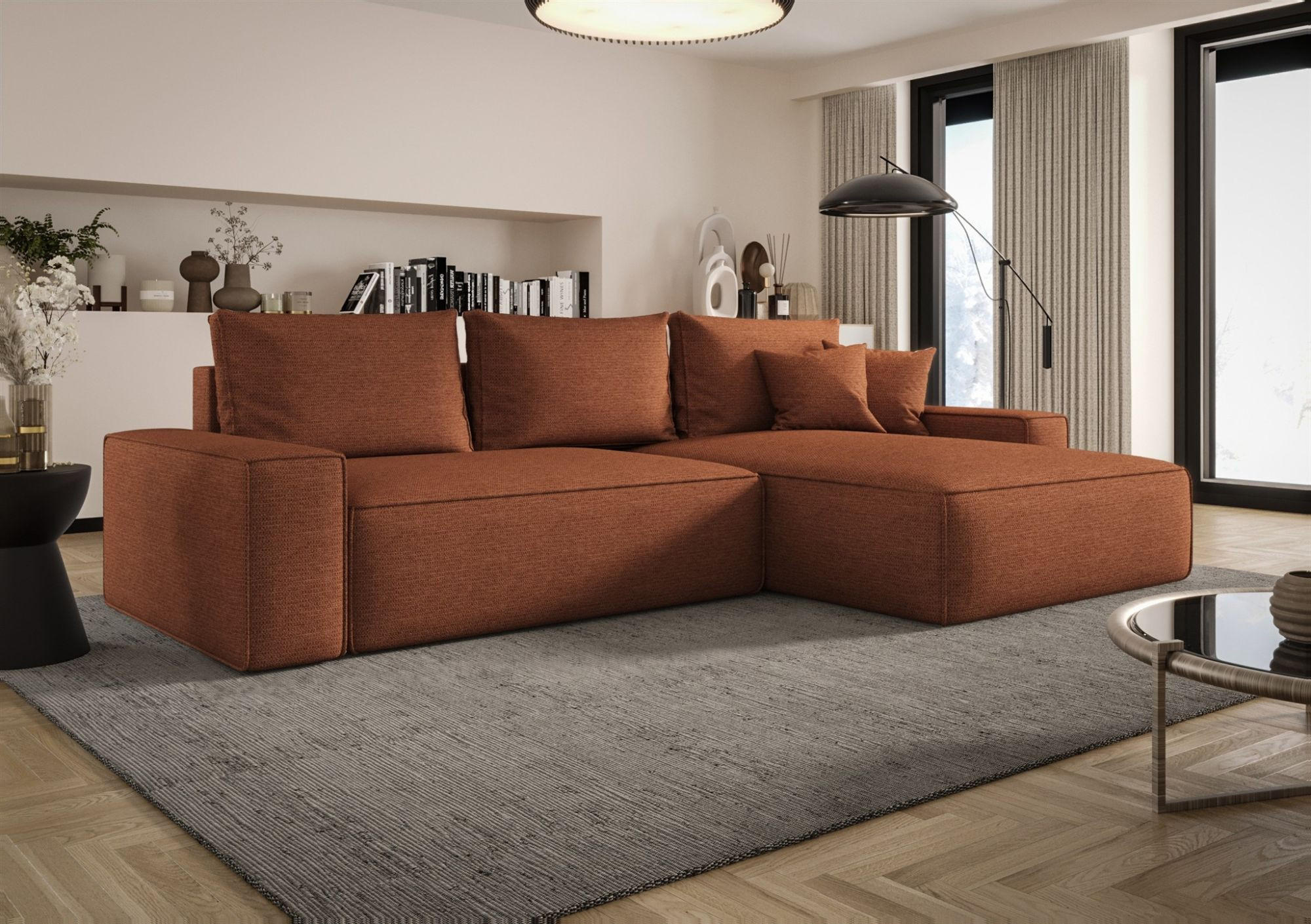ECKSOFA Walken Mit Schlaffunktion - Braun, Holzwerkstoff/Textil (280/185cm) - Fun Möbel