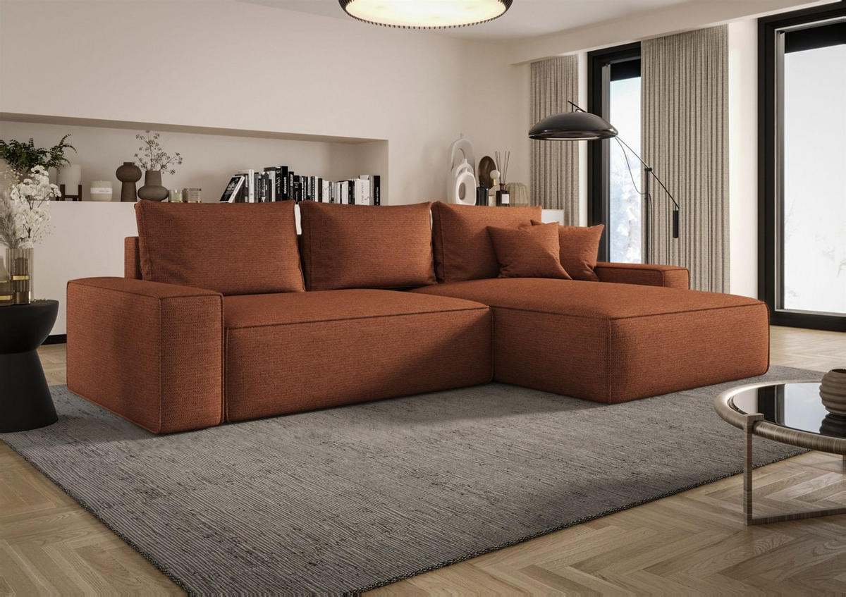 ECKSOFA Walken Mit Schlaffunktion - Braun, Holzwerkstoff/Textil (280/185cm) - Fun Möbel