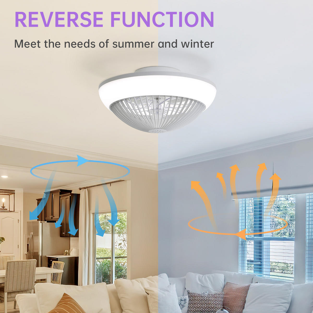 DECKENVENTILATOR 15Zoll RGB LED App Steuerung ABS Flügel - Weiß, Kunststoff (38.1/38.1/21.5cm) - CASIVA