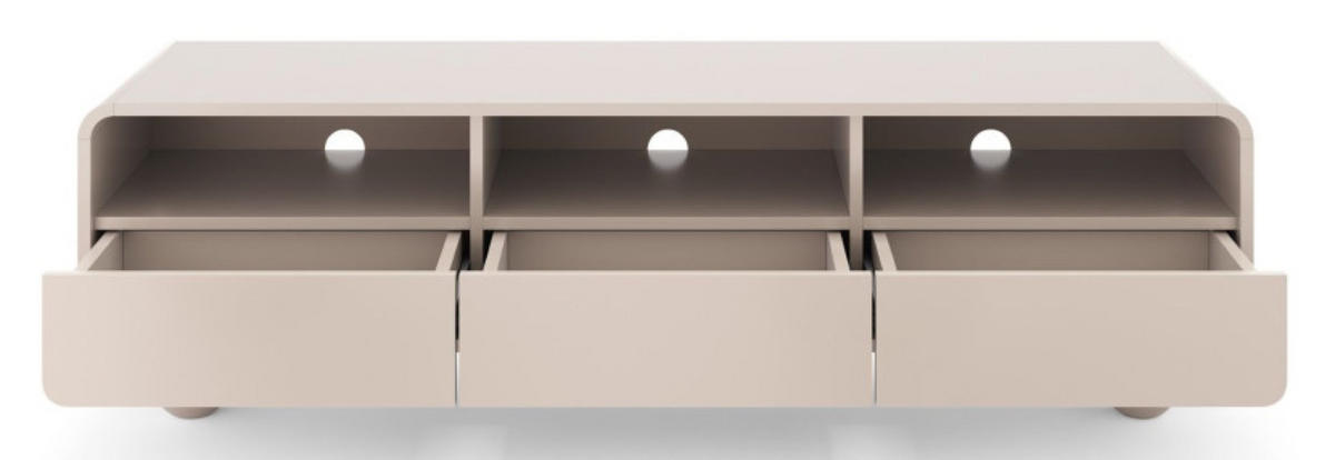 TV-LOWBOARD Kaschmir ALBI Auf Rundem Fuß 160 cm - Ecru, Holzwerkstoff (160/44/39cm) - Sepro Meble