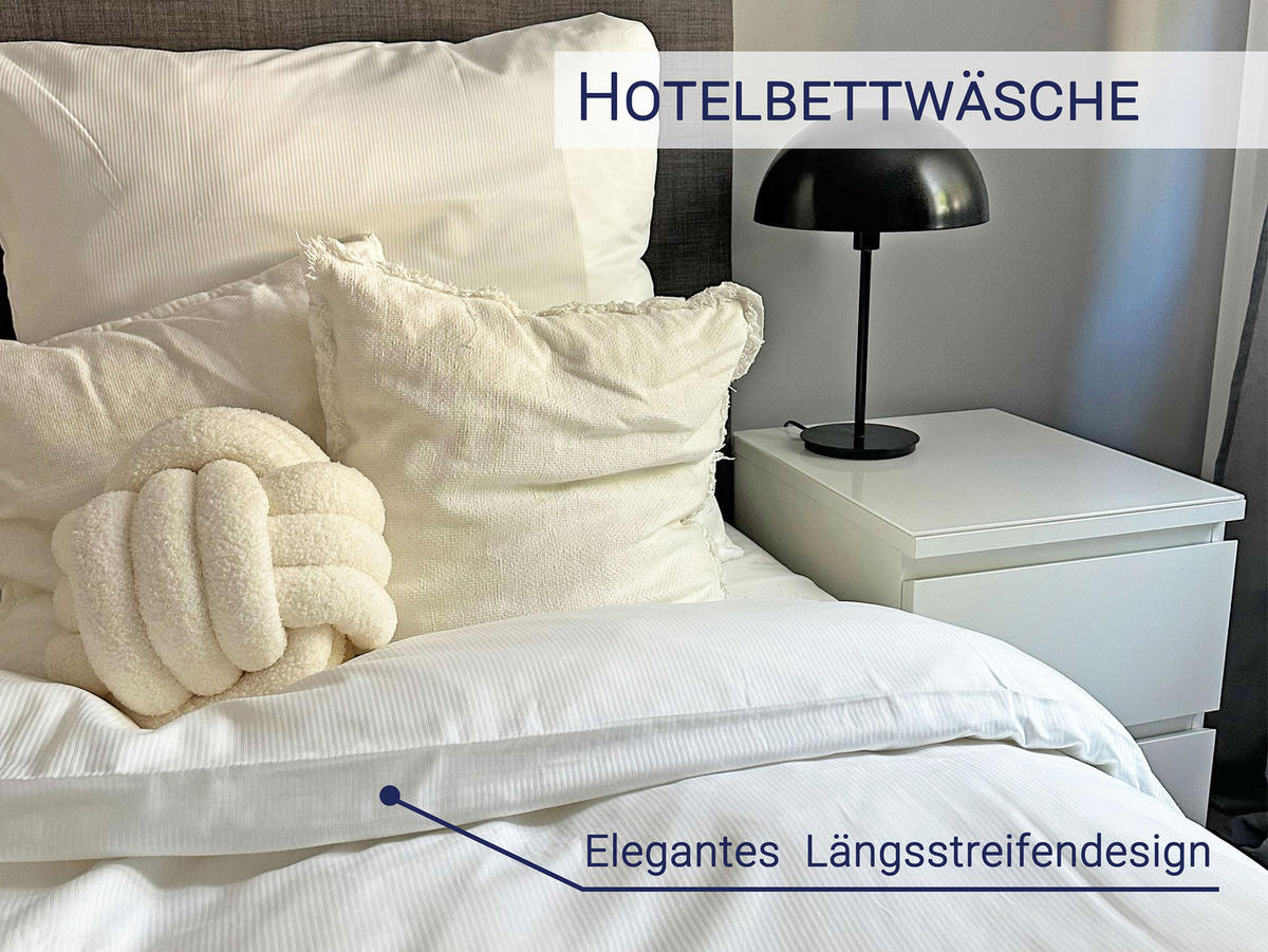 BETTWÄSCHE, 2er-Set, 80 x 80 cm + 140 x 200 cm, 80% Baumwolle, 20% Polyester, Weiß - Weiß, Naturmaterialien (140/200cm) - Zollner