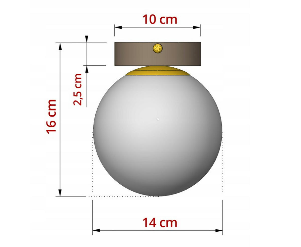 DECKENLEUCHTE ECRU II - Beige/Goldfarben, Glas/Metall (14/14/16cm) - kiki design