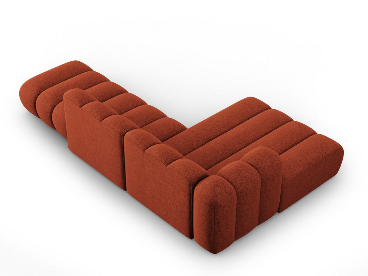 ECKSOFA modular links Lupine aus Chenille-Stoff terrakotta 5 Sitzplätze - Terracotta, Textil (177/299cm) - Micadoni